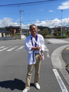 I met this nice man from Kobe at my first temple and together we walked a short 4km to #53. He was returning home that day, but before he left, he treated me to a fish tempura lunch nearby and bought me mochi. Some of the first osettai I received on my walk. 