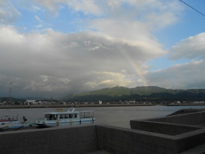 A rainbow graced my first evening as an o-henro. 
